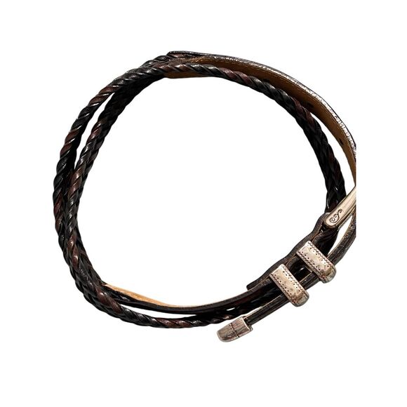 Brighton Vintage Braided Leather With Silver Buckle size Medium Belt main image 10